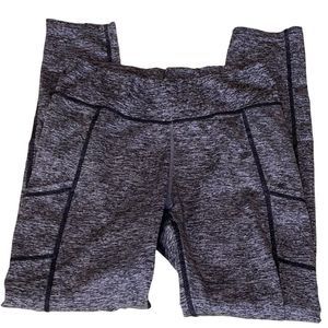 🎈Gray Black Marled Leggings Tech Pockets